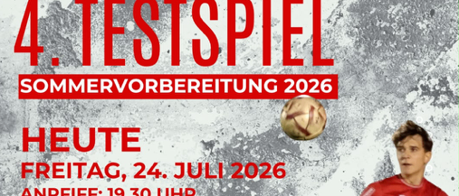 Plakat für ein Fußballspiel zwischen Sportclub Oberpullendorf und Horitschon Unterpetersdorf am 24. Juli 2026 um 19:30 Uhr. Das Plakat zeigt einen Fußballspieler in roter Uniform mit Zagler Haus-Branding.