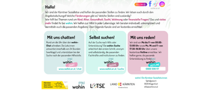 Das Jobportal für Sozialwohnungen, hilft bei der Suche nach freien Stellen. Helfen Sie uns, freie Stellen zu finden. Auf der Suche nach Hilfe oder Unterstützung? Die Wohn-Suche erleichtert den Schritt, anonym und selbstständig, die passendsten und qualifizierten Institutionen zu finden.