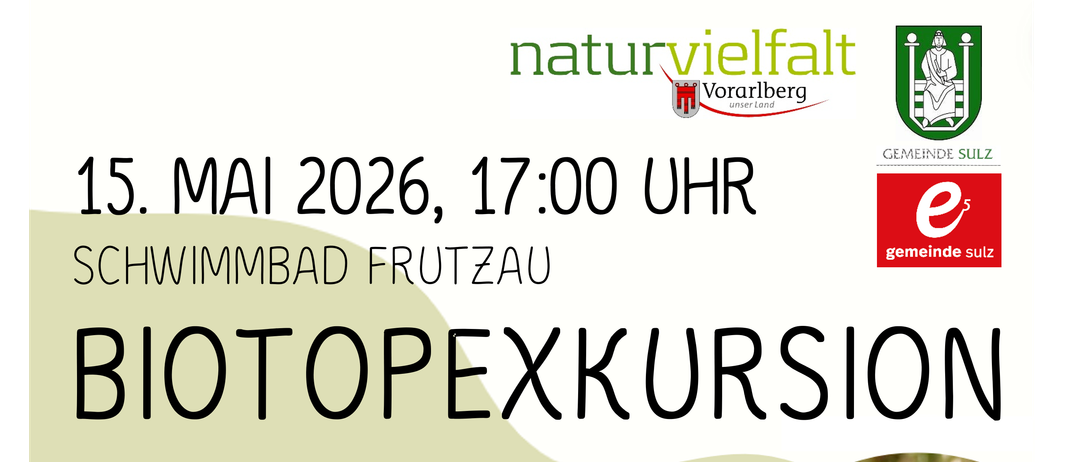 Veranstaltung am 15. Mai 2026, um 17:00 Uhr in Frustauf. Biotop-Exkursion von Agnes Steinerger und Johanna Kronberger. Erkunden Sie die reiche Artenvielfalt in der Natur, von Bäumen bis hin zu Pflanzen, und erfahren Sie ihre Bedeutung. Teilnahme kostenlos.