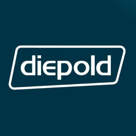 Das Wort 'diebold' ist in weißer Schrift auf einem marineblauen Hintergrund angezeigt. Der Text ist zentriert und in der Mitte des Bildes positioniert.