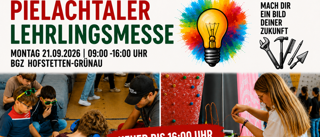 Plakat für die Nachtaler Dingsmesse-Veranstaltung mit einer Glühbirne und verschiedenen Aktivitäten. Die Veranstaltung wird bis 16 Uhr verlängert.