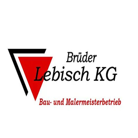 Das Logo für Brüder Lebisch KG, ein Bau- und Malermeisterbetrieb, zeigt ein rotes Dreieck mit schwarzem Umriss.