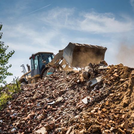 Bild enthält, Bulldozer, Machine, Garbage, Landfill