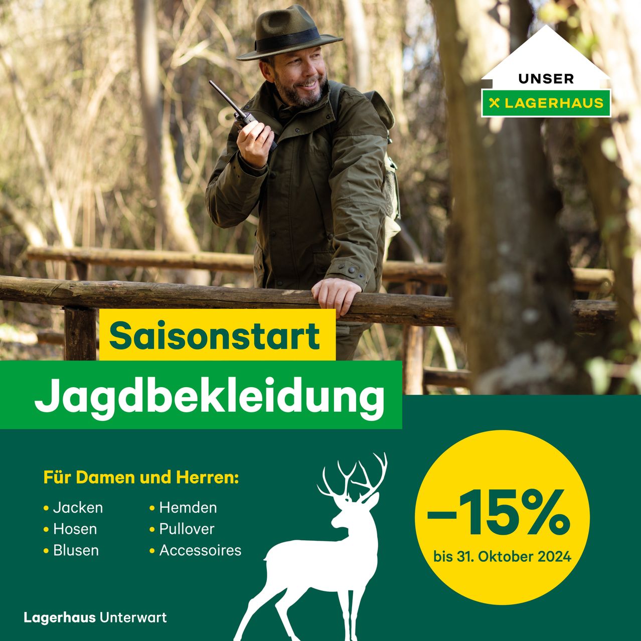Bild enthält, Advertisement, Poster, Coat, Adult, Male, Man, Person, Deer, Antelope, Hat