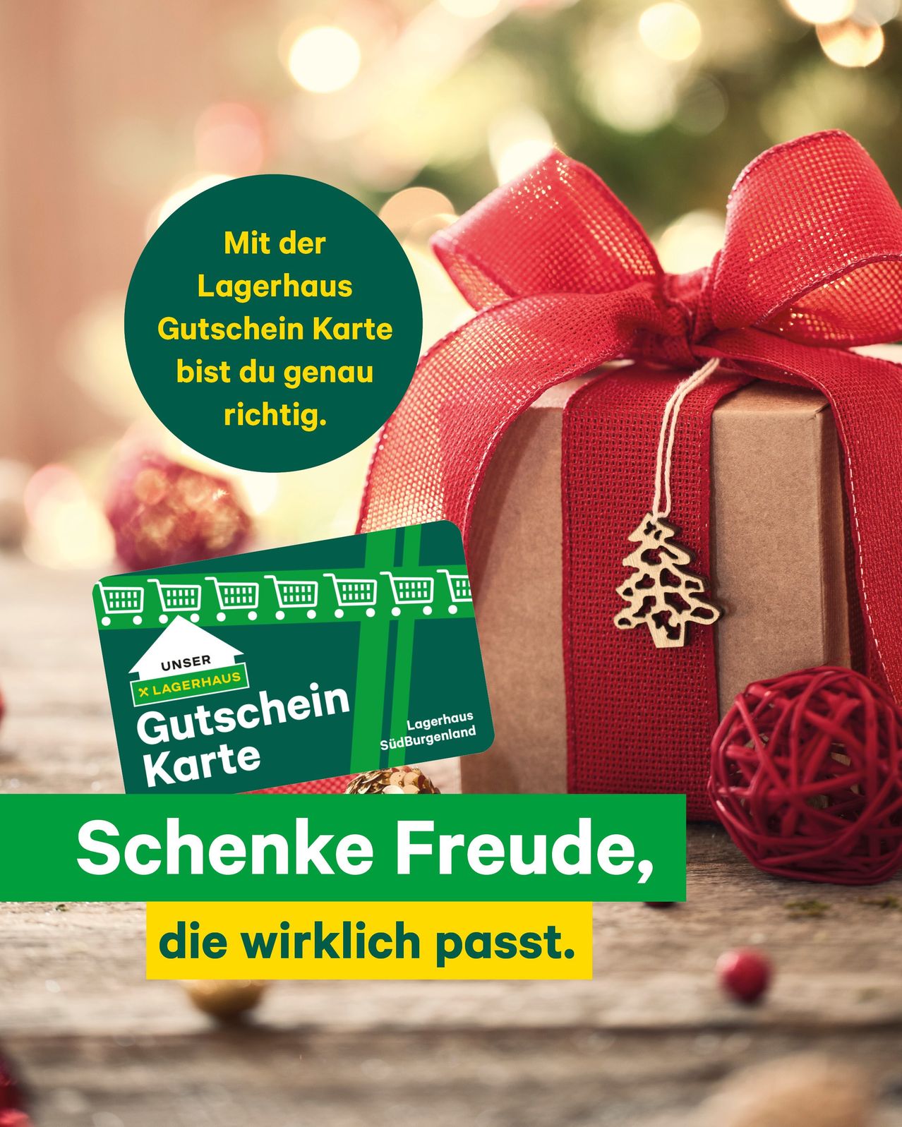 Eine Geschenkkarte von Lagerhaus ist das perfekte Weihnachtsgeschenk. Sie stellt sicher, dass Sie genau richtig sind.