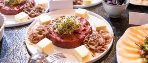 Image contains, Food, Food Presentation, Brunch, Meal, Cutlery, Dish, Plate, Fork, Spoon