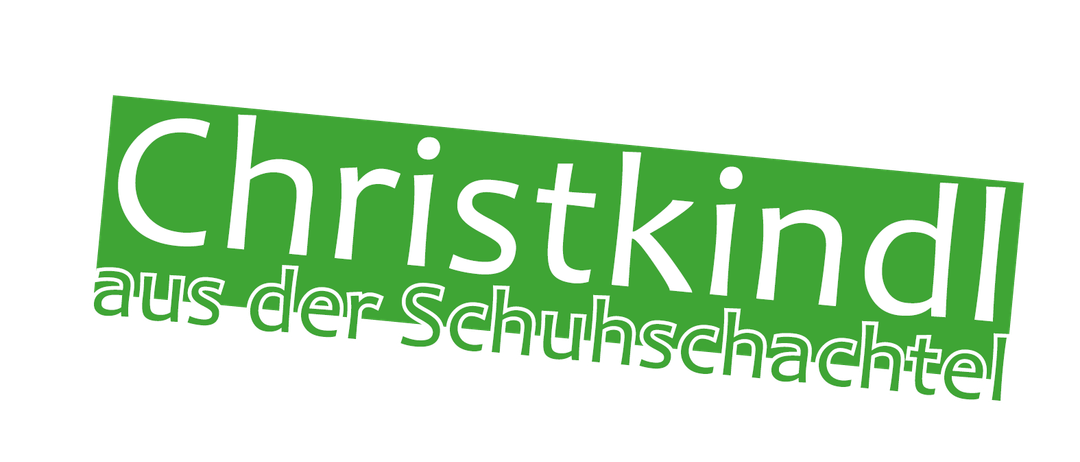 Ein grüner Banner mit weißem Text, der 'Christkindler Schuhschach' lautet. Er wird auf schwarzem Hintergrund angezeigt.