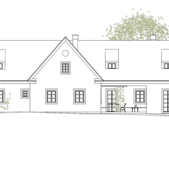 Bild enthält, Art, Architecture, Building, Housing, Drawing, House, Scoreboard