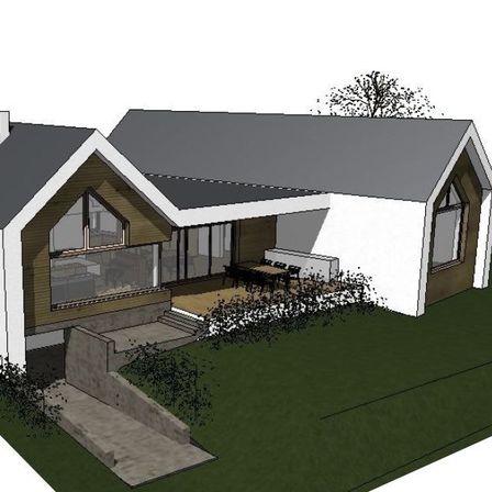 Bild enthält, Architecture, Building, Cottage, House, Housing, Grass, Plant, CAD Diagram, Neighborhood, Outdoors