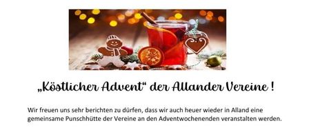 Adventive event in Allander community park with punch, mulled wine, punch, and many delicacies. The event will be open from various clubs starting at 17:00 on Friday and Saturday and at 14:00 on Sunday.