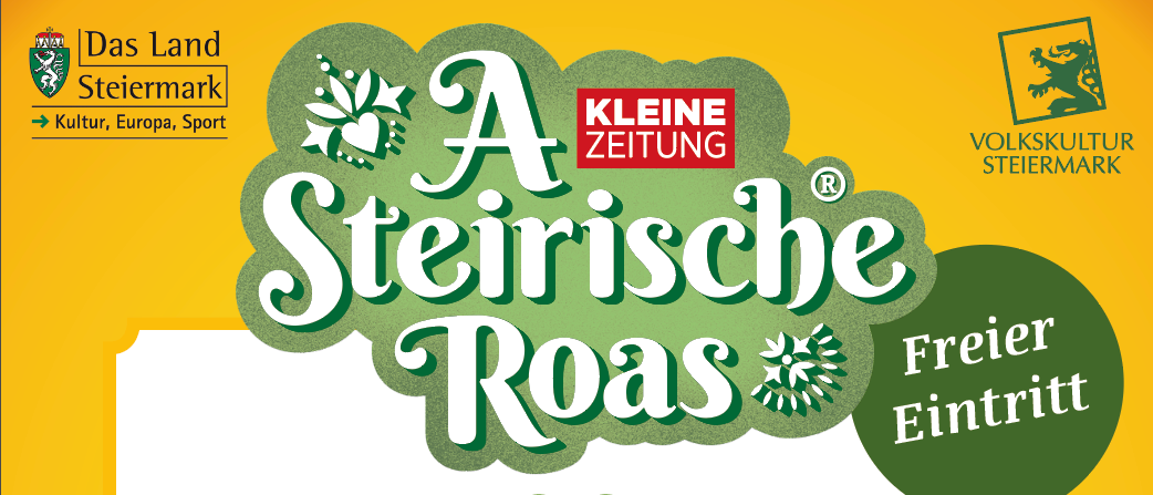 Plakat für die Veranstaltung Sterrische Roas, freier Eintritt, Datum 5. Juli 2026, Zeit 9:00 bis 17:00 Uhr, mit Live-Musik, Kulinarik, Volkskultur, Kinderprogramm, Literaturprogramm, Wandern und mehr.