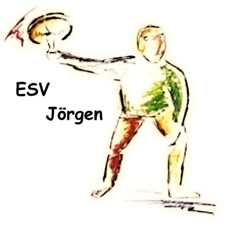 Eine Illustration eines Mannes, der einen Ball wirft, mit dem Text 'ESV Jorgen' darüber.