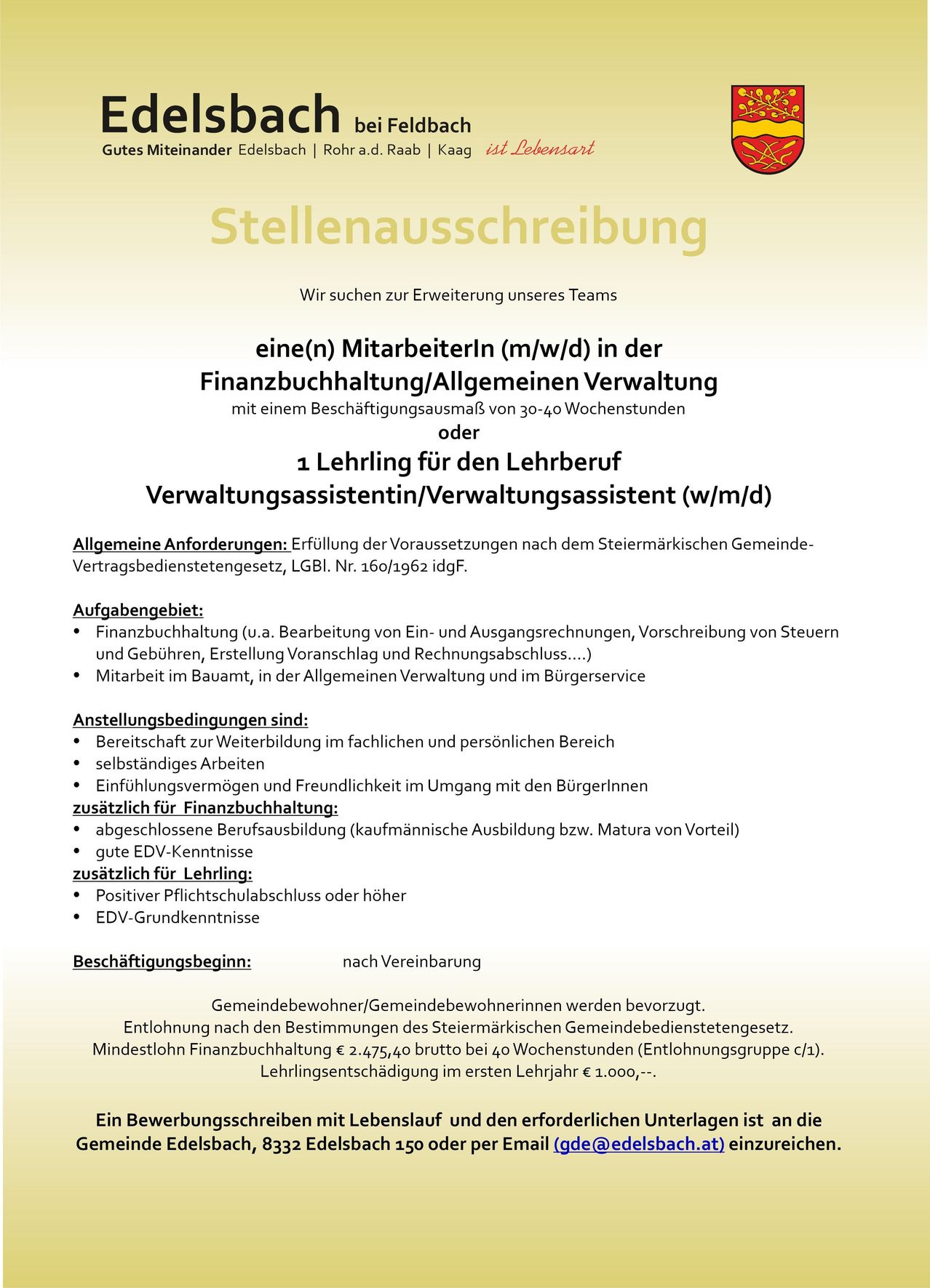 Stellenausschreibung-Verwaltung