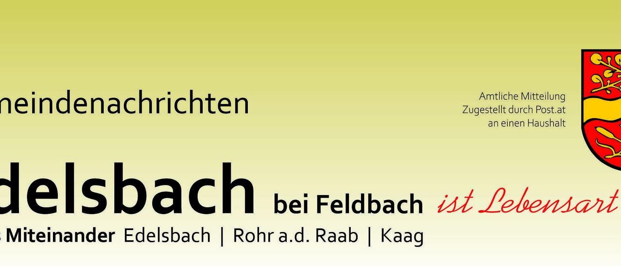 Ein Poster mit dem Wort 'Fchten' oben und 'bei Feldbach' darunter, gefolgt von den Namen 'Rohr a.d. Raab' und 'Kaag'. Das Design ist minimalistisch mit einem grünen Hintergrund.