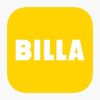 Das BILLA-Logo, in Weiß auf gelbem Hintergrund, ist quadratisch mit abgerundeten Ecken. Der Text BILLA ist zentriert und in fetter, serifenloser Schrift geschrieben.