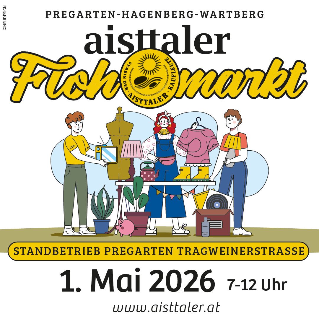 Poster for a fish market featuring people selling various items on May 1, 2026, from 7 to 12 AM.