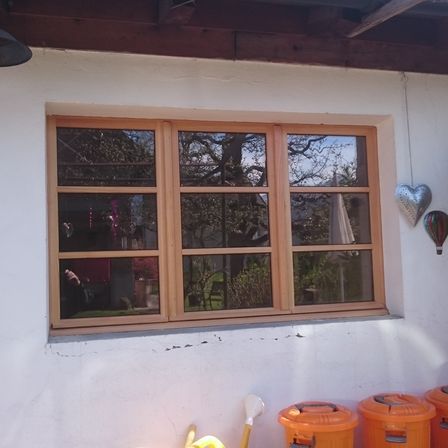 Fenster einfachverglast in Lärche geölt