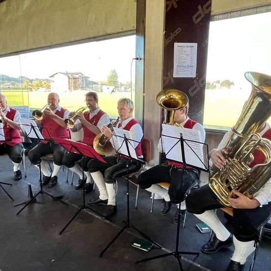 Bild enthält, Horn, Musical Instrument, Tuba, Person, Adult, Male, Man, Group Performance, Shoe, Musician