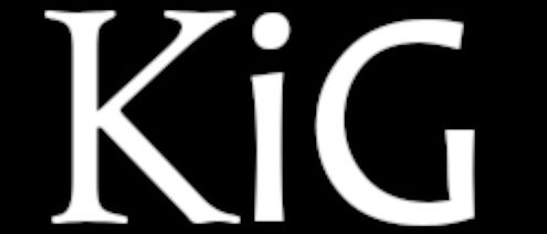 Ein schwarzer Hintergrund mit weißem Text, der 'KiG Kultur im Glanz' lautet. Die Buchstaben 'KiG' sind in einer modernen Schriftart gestylt. Darunter steht 'Kultur im Glanz' in einer traditionelleren Schriftart.