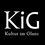 Ein schwarzer Hintergrund mit dem weißen KiG-Logo. Der Schriftzug 'KiG' steht in großen Buchstaben über der Phrase 'Kultur im Glanz'.