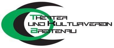 Das Logo des Theater- und Kulturvereins Bretten, mit einem grünen und schwarzen Halbmond und Text in fetter, serifenloser Schrift.