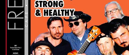 Werbeplakat für ein Live-Musik-Event mit der Band Krampus Special. Sie werden als jung, stark und gesund beschrieben. Die Veranstaltung findet am Freitag, den 5. Dezember, ab 20:30 Uhr statt. Kontaktinformationen und Buchungsdetails sind angegeben.