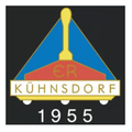 Das Logo von Kuhnsdorf, gegrundet 1955, zeigt ein gelbes Emblem mit den Buchstaben ER auf rotem Hintergrund, uber dem Wort Kuhnsdorf in Blau.