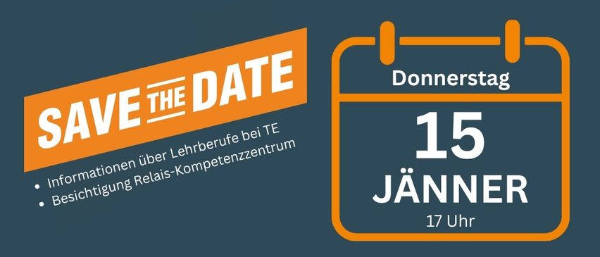 Ein Veranstaltungsposter für eine Schulung bei TE Connectivity. Datum: Donnerstag, 15. Januar, 17:00 Uhr. Anmeldung erwünscht bei Christian Lapacca oder per E-Mail. Ort: Dimling, Schrackstraße 1, 3830 Waidhofen an der Thaya.
