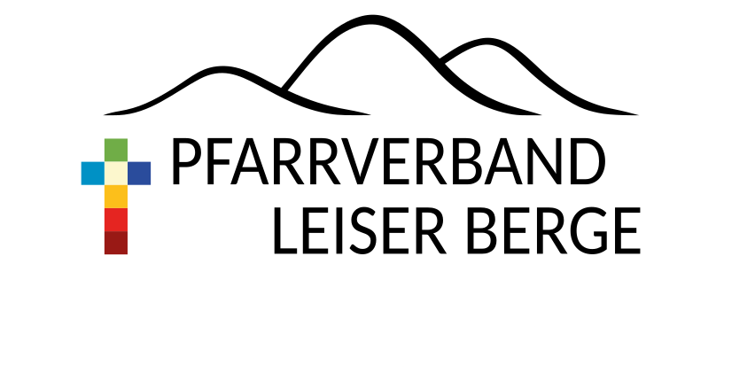Logo für den Bauernverband Leiser Berge, mit stilisierten Bergen und einem bunten Kreuz.