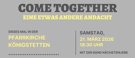 Ein Konzertplakat zeigt eine Menschenmenge bei einer Kirchenveranstaltung. Der Titel lautet 'Jesus für dich.' Die Veranstaltung findet am Samstag, 21. März 2026, um 18:30 Uhr statt.