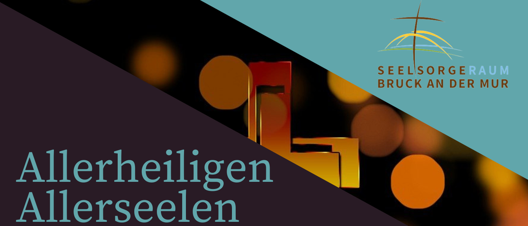 Ein Plakat zum Allerheiligen-Tag. Es zeigt den Zeitplan für Gottesdienste in Oberort und St. Kathrein am 1. und 2. November.