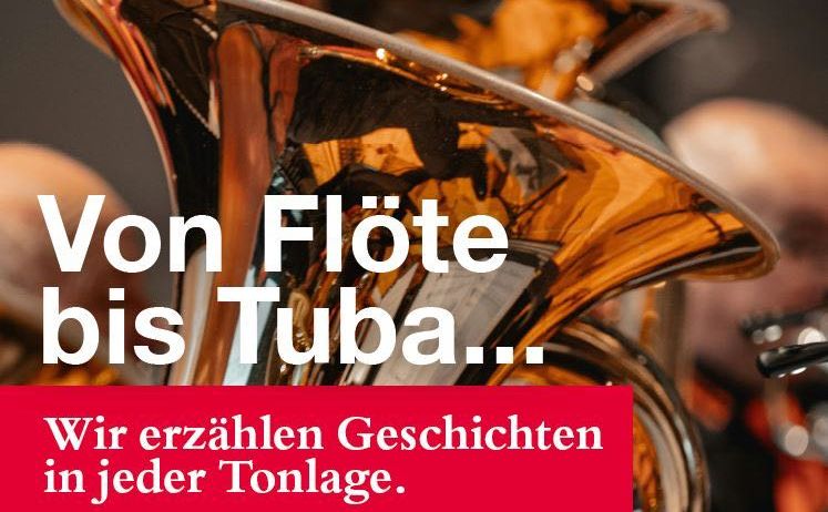 Bild enthält, Advertisement, Poster, Horn, Musical Instrument, Tuba, Adult, Male, Man, Person, Face