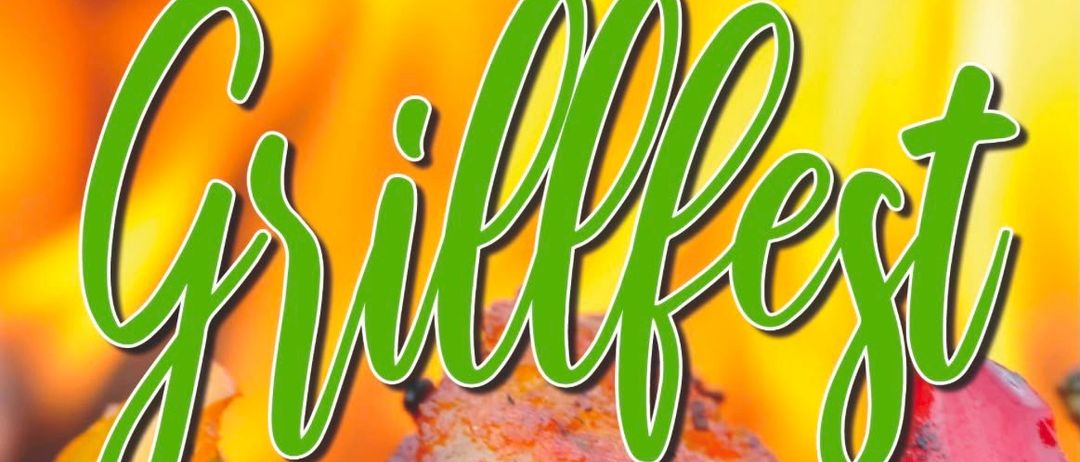 Plakat für das Grillfest-Event am Samstag, 5. September 2026, mit gegrilltem Steak, Paprika und weiteren Artikeln. Beginn um 16:00 Uhr.