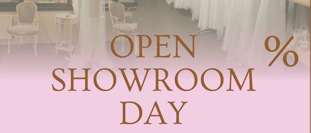 Eine Einladung zur Open Showroom Day Veranstaltung für Braut- und Abendmode. Das Event findet am 31. Juli 2026 von 11:00 Uhr bis 18:00 Uhr in Geigelesteinstrasse 10, Obergeschoss, 83080 Oberaudorf statt.