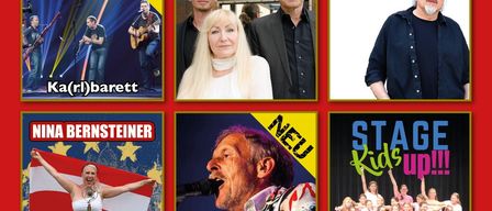 Plakat für eine Veranstaltung im Haus der Hoffnung in Arad, Rumänien. Mit Künstlern wie Chris Watzik, Ka(rl)barett, Nina Bernsteiner und Anton 'Su' Fuchs. Die Veranstaltung findet am Freitag, 21. November 2025, um 19:30 Uhr statt.