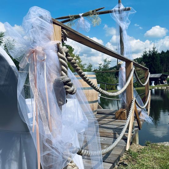 Water, Waterfront, Nature, Outdoors, Scenery, Port, Pier, Dress, Bridal Veil, Wood