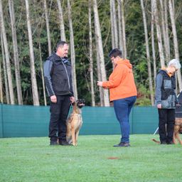 Bild enthält, Adult, Male, Man, Person, Jacket, Jeans, Canine, Mammal, Dog, Pet