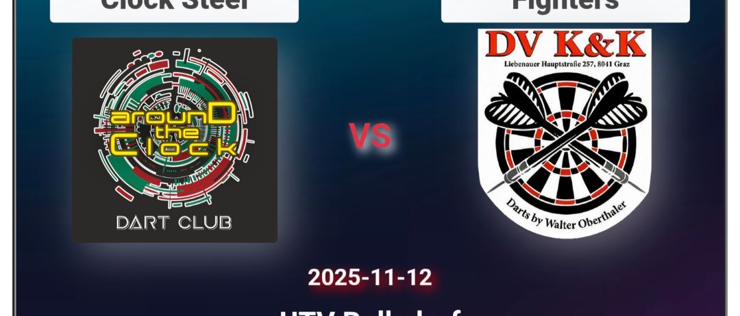 Plakat für das Regionalliga Graz Spiel zwischen DC around the Clock Steel und K&K Steel Fighters am 12. November 2025 im UTV Rollsdorf.
