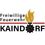 Freiwillige Feuerwehr Kaindorf-Logo. Das Logo der Freiwilligen Feuerwehr Kaindorf zeigt eine stilisierte Flamme mit einem Zahnrad, symbolisierend für Feuerwehr und Gemeinschaftsdienst.