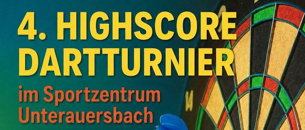 Eine Veranstaltung im Sportzentrum Unterauersbach am 01.08.2026 beginnt um 13 Uhr. Warm-Up Party am 31.07. um 19 Uhr. 4 Spieler pro Mannschaft. Es darf nur mit den Pfeilen gespielt werden, die vom Veranstalter bereitgestellt werden. Teilnahmegebühr 60 € (ohne Darts).