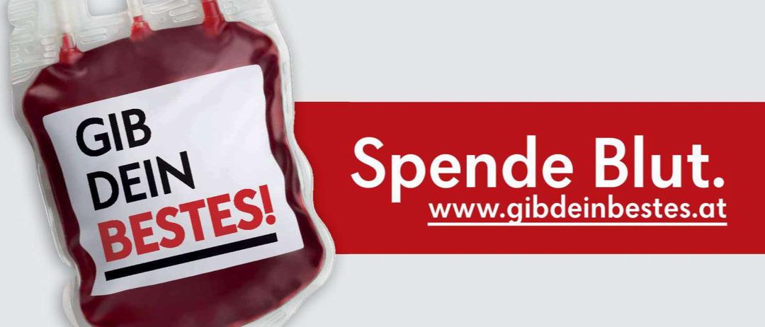 Ein Plakat für eine Blutspendeveranstaltung am Mittwoch, 10. Dezember 2025, von 15:30 bis 20:00 Uhr an der Mittelschule St. Gertrud im Lavanttal. Es fördert Spenden und bietet eine Website für weitere Informationen.