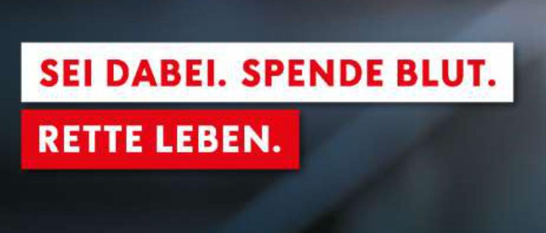 Ein Plakat zur Blutspende am 25. Februar 2026 von 15:30 bis 20:00 Uhr an der Mittleschule in St. Gertrud im Lavanthal. Bitte 30 Minuten vor Ende kommen.