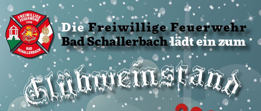 Eine Werbung für eine Winterveranstaltung im Jahr 2025 bei der Feuerwehr. Es zeigt ein gemütliches Haus mit schneebedecktem Dach, Tannenbäumen und einem verschneiten Hintergrund. Die Veranstaltung beginnt um 14 Uhr am Samstag, 29. November. Es wird ein Kinderprogramm mit Bastlecke geben, und selbstgebackene Kekse werden verkauft.