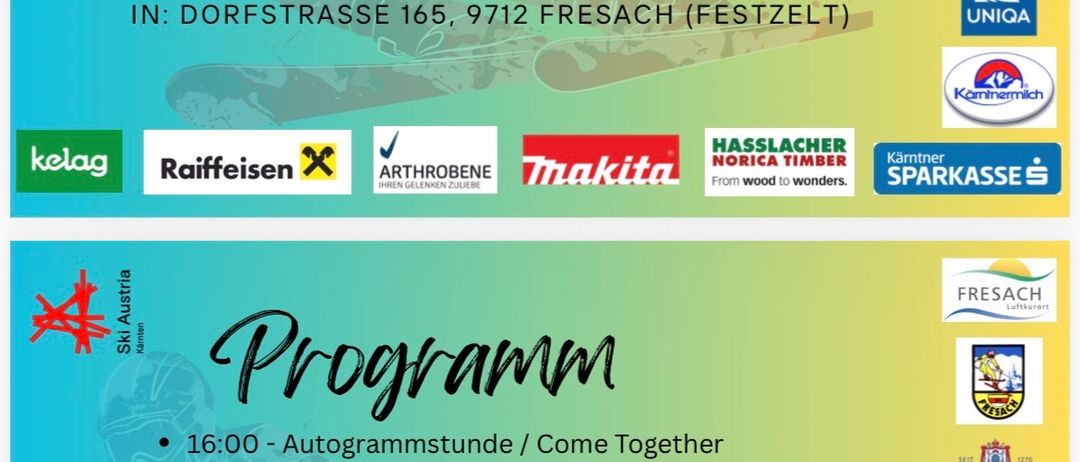 Plakat für das LSVK-Sommerfest mit Siegerehrungen des Landescups 60-Jahr-Jubiläums - SC Fresach am Samstag, 13.06.2026, ab 16:00 Uhr in Dorfstrasse 165, 9712 Fresach.