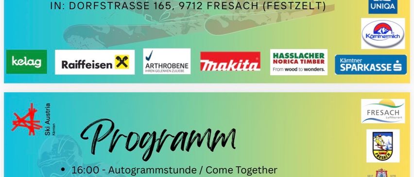 Plakat für das LSVK-Sommerfest mit Siegerehrungen des Landescups 60-Jahr-Jubiläums - SC Fresach am Samstag, 13.06.2026, ab 16:00 Uhr in Dorfstrasse 165, 9712 Fresach.