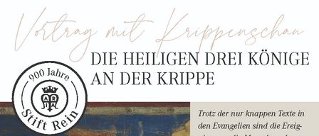Ein Bild zeigt ein religiöses Kunstwerk, das die Anbetung der Heiligen Drei Könige darstellt. Das Kunstwerk zeigt eine lebendige Darstellung der biblischen Szene mit feinen Details und Farben.