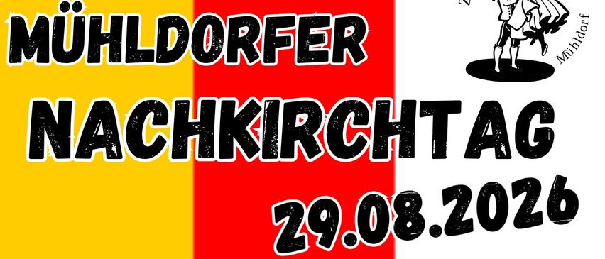 Plakat für eine Kirchenveranstaltung am 29. August 2026 mit einer Band und einem DJ, mit einem Bierkrug und einer Hand, die ihn hält.