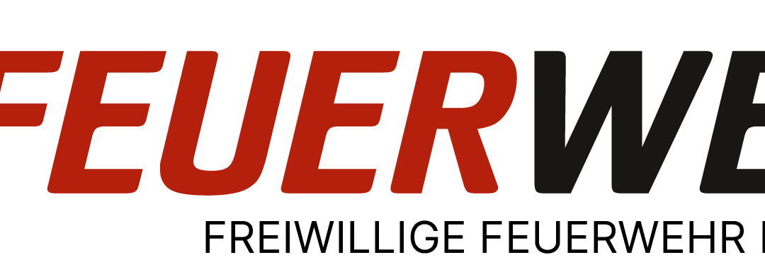 Das Wort 'FEUER' ist in Rot und Schwarz auf schwarzem Hintergrund geschrieben. Die Buchstaben sind groß und fett, und das Wort ist so stilisiert, dass es dynamisch wirkt.