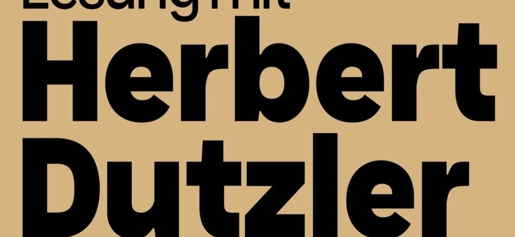 Plakat für eine Lesung mit Herbert Dutzler am 8. April 2026 um 19:30 Uhr. Das Plakat zeigt ein Foto von Herbert Dutzler und das Buchcover mit dem Titel 'Landler'.