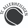 Ein schwarz-weißer Tennisball mit 'TC Allerheiligen' in fetter Schrift darum.